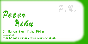 peter mihu business card