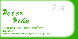 peter mihu business card